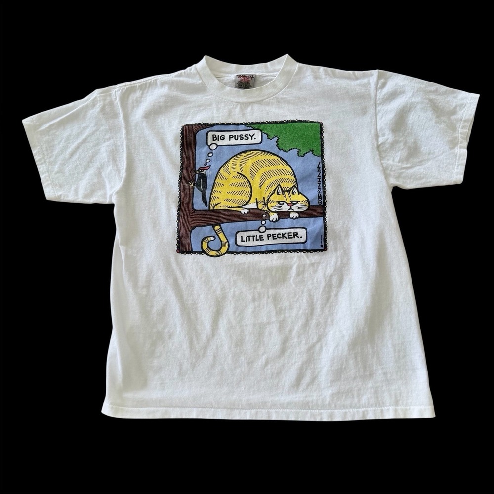 Vintage 90s John Baynham Cartoon T-Shirt Large Tremmel Funny Humor USA